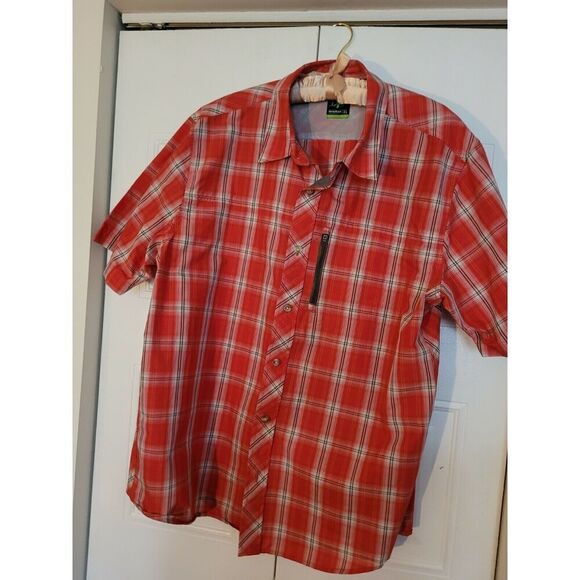 Nordic Track Mens Size XL Red Plaid Short Sleeve Button Up Shirt Nwot Unworn - Picture 3 of 6